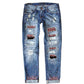 Slim-fit Printed Women's Denim Pants