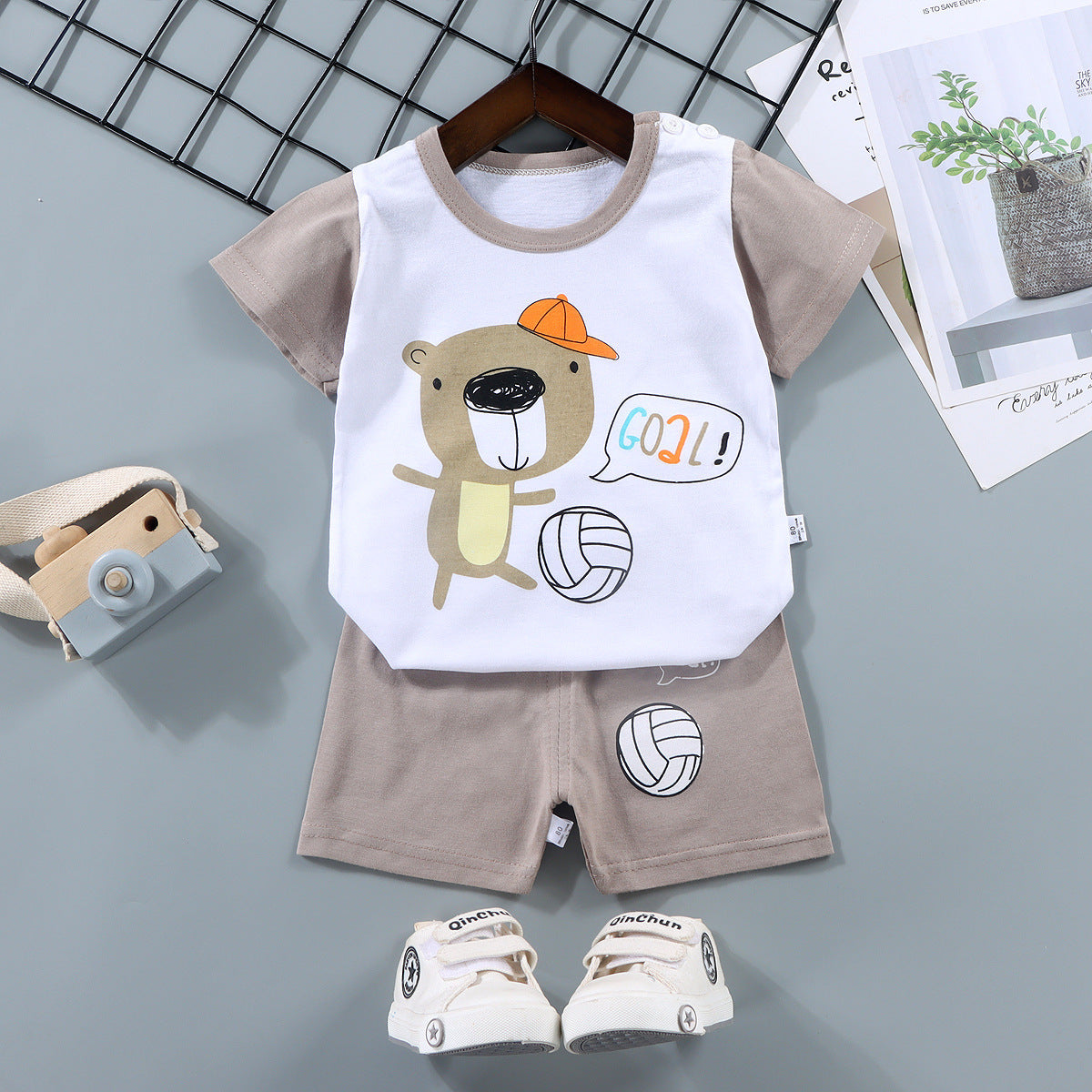 Children's Short-sleeved Suit Pure Cotton