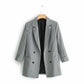 Check double-breasted trench coat