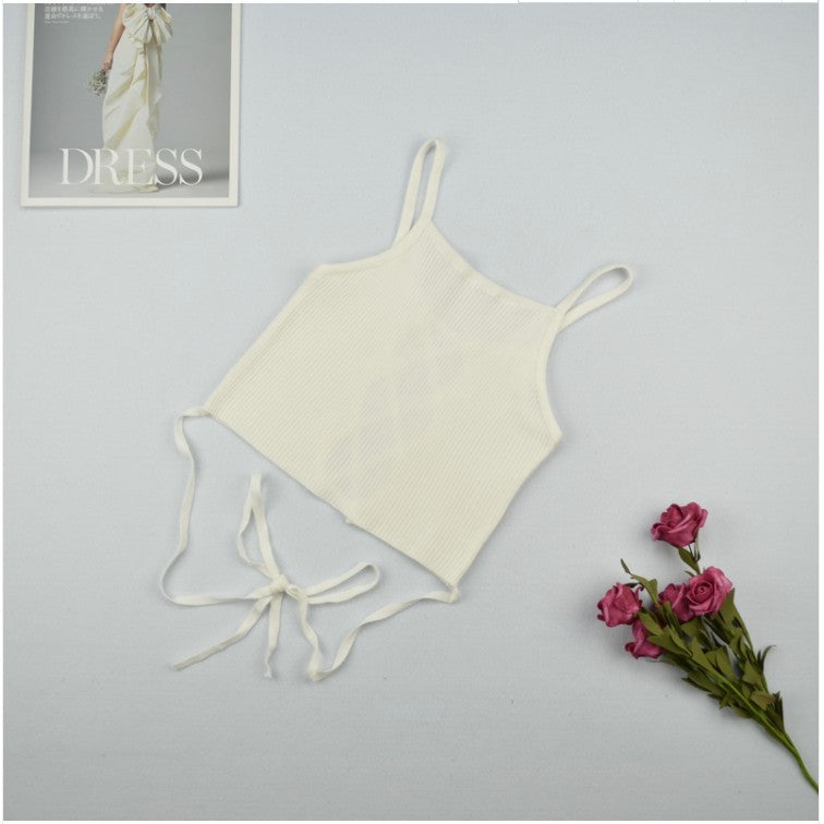 Strapless vest back hollow tie