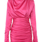 Folded hip skirt with half turtleneck