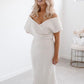 White Satin Wedding Dress Summer One-shoulder Slim Slimming Tail Dress