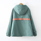 Contrasting hooded loose and thin student casual jacket