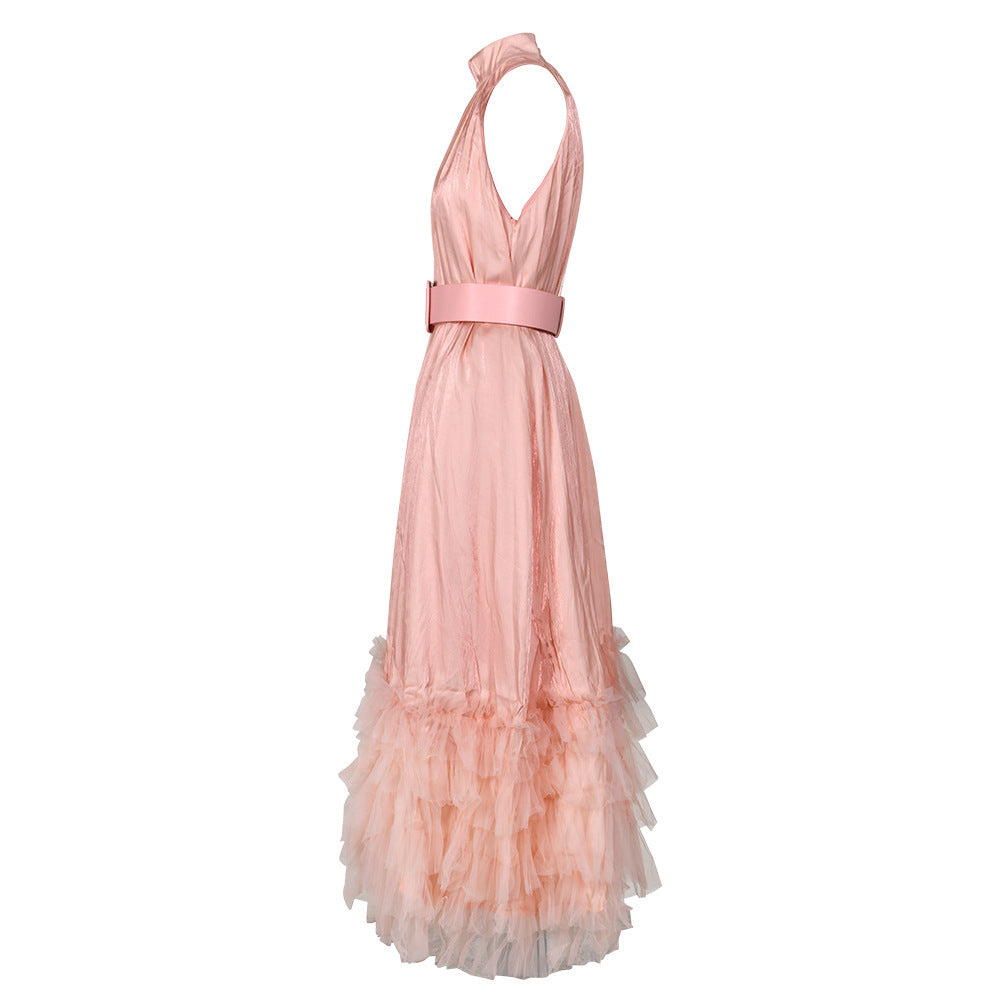 Robe mi-longue moulante à la taille, style français