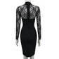 Temperament Lace Sleeve Collar Dress