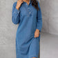 Loose-fit Denim Dress With Long Sleeves For Fallwinter