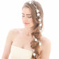 Bride's wedding photo building with makeup handmade pearl white flowers and long soft chain hair chain 1 meters 1