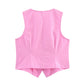 Linen V-neck Simplicity Sleeveless Suit Vest Suit