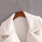 Fashion Simple Pure Color Women's Lapel Wool Coat
