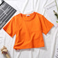 T-shirt court blanc à haut court