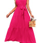 Halter Lace-up Casual Loose Stitching Dress
