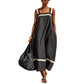Strap Contrast-Color Womens Casual Loose Dress