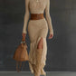 Womens High-neck Ribbed Midi Dress For Spring Autumn And Winter European And American Style