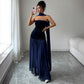 Elegant Strapless Patchwork Dress For Women