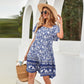 Robe de plage décontractée et ample à col carré pour femme