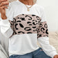 Casual Knitted Leopard Print Pullover Women's Round