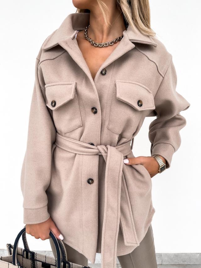 Petite veste parfumée à lacets tendance avec poches