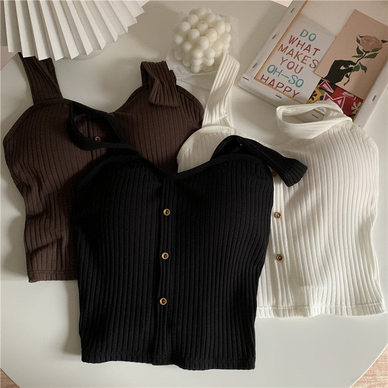 Women's Bottoming Top With Chest Pad