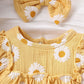 Combinaison d'été pour bébé fille, motif soleil, joyeux, petit tournesol, trois couleurs, avec coiffe