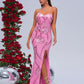 Wrapped Chest Off-neck Sheath Sequined Banquet Fishtail Evening Dress