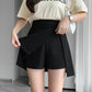 Jupe courte fendue noire pour femme, taille haute, slim