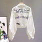 Spring And Autumn New Cartoon Letter Printing Loose Long-sleeved Top