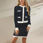 Knitted Cardigan Pocket Button Suit