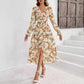 Flower Floral Print Slit Dress Female