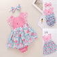 Children's Clothing Infant Lace Fly Sleeve Print Romper Dress