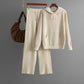 Cotton Casual Knitting Suit Hooded