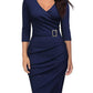 New 3/4 Sleeve V-neck Office Dinner Party Dress