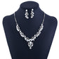 Fashion chain set sweet temperament all-match pearl diamond earrings necklace bride suit