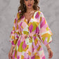 Women's Summer Leaf Print Half-length Sleeve Dress