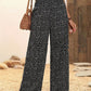 Polka-dot Loose-fitting High Waist Tight Waist Straight-leg Trousers