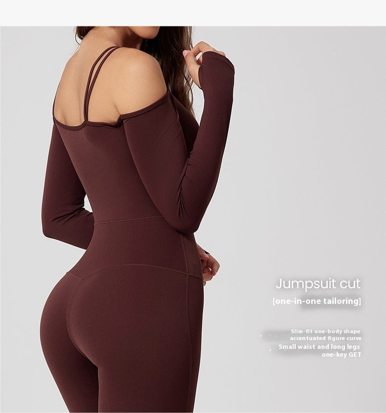 Pantalon à pattes d'éléphant intégrées à bretelles pour femme