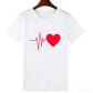 Cute heartbeat short sleeve T-shirt