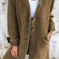 Lapel Single Breasted Cardigan With Pockets Fashion Color Solid Mid-Length Outwear Coat Womens Clothing