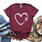 T-shirt décontracté à manches courtes avec grand imprimé graphique creux