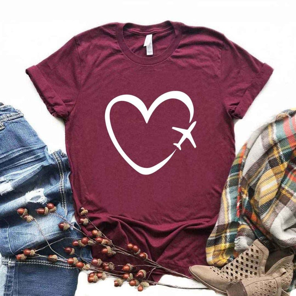 T-shirt décontracté à manches courtes avec grand imprimé graphique creux