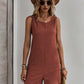 Women's Solid Color Sleeveless Jumpsuit Shorts