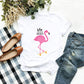 Women's Loose Flamingo Short Sleeve T-shirt Women
