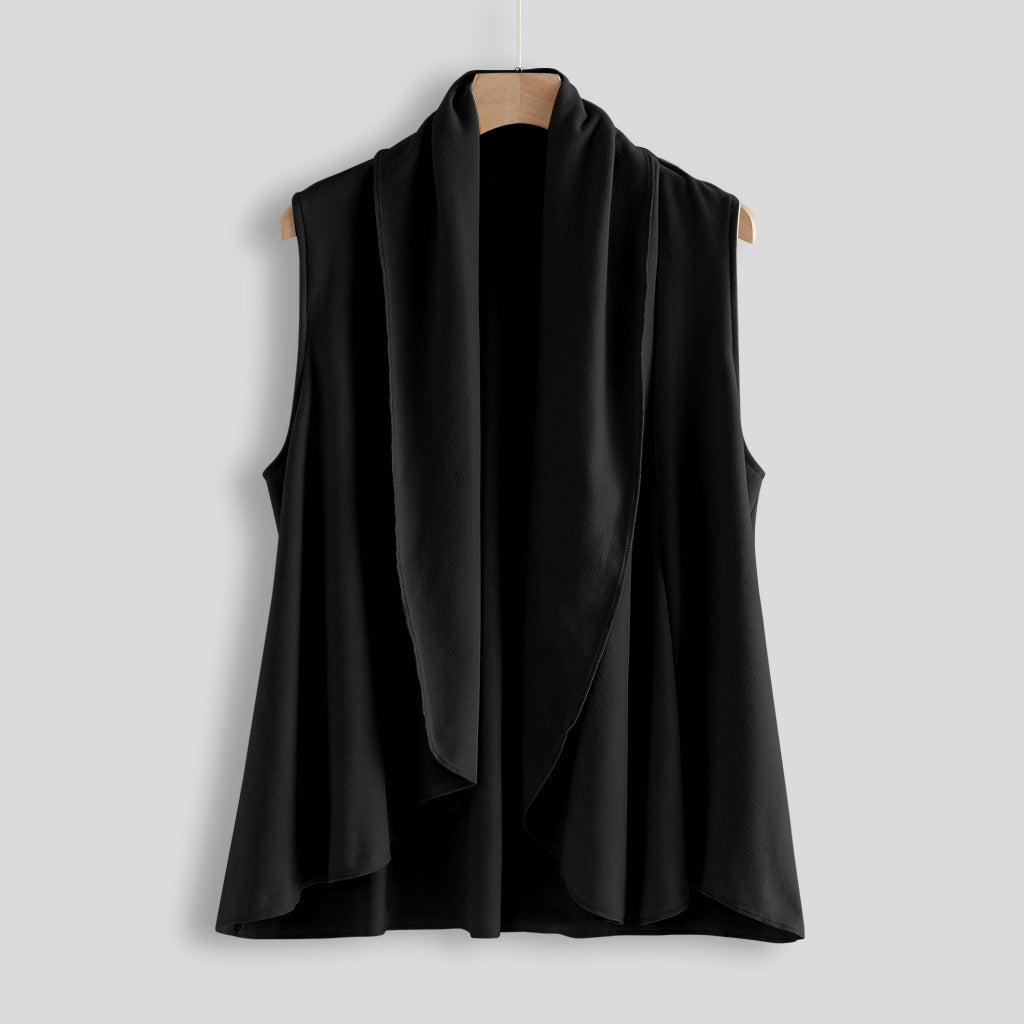 Fashionable Sleeveless Solid Color Cashmere Vest Women