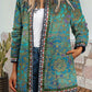 Vintage Ethnic Print Long Sleeve Jacket Cardigan Women's