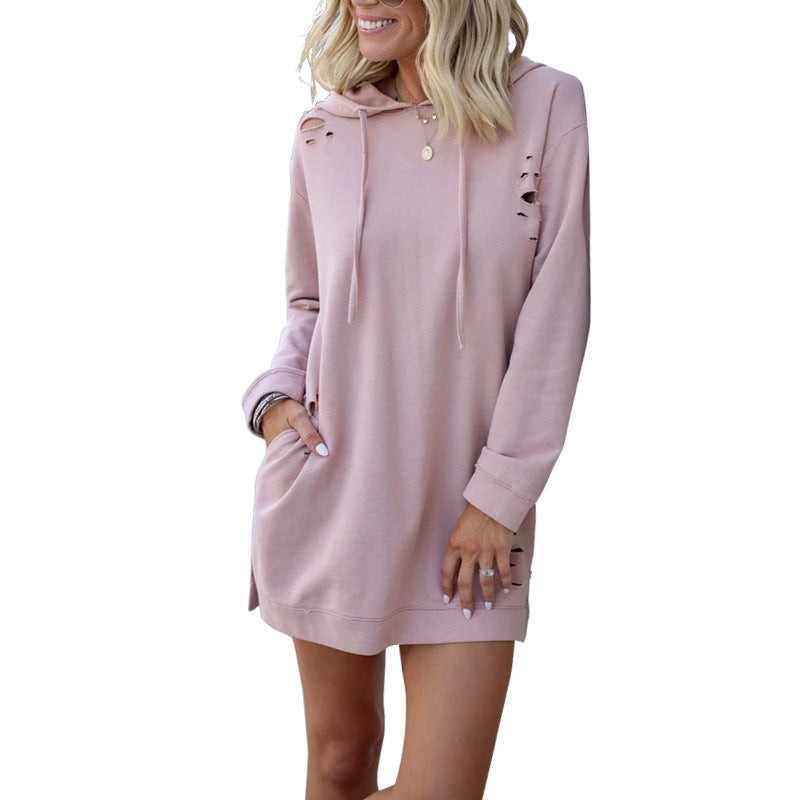 Veste ample à capuche et manches longues pour femme