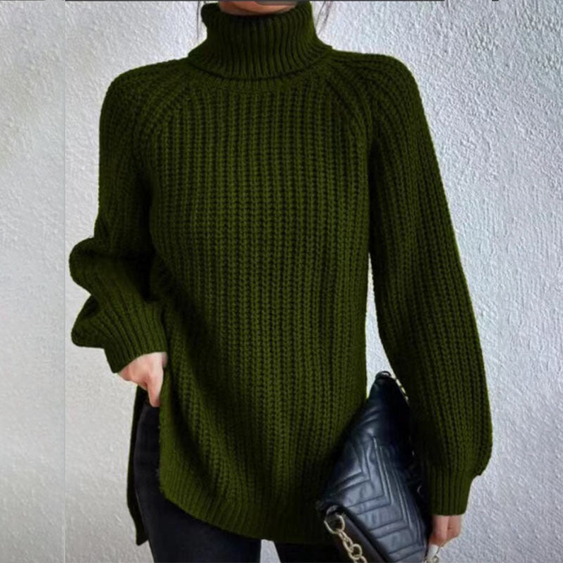 Pull en laine à col haut et épais