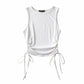 Women's Fashion Slim Side Drawstring Sleeveless Tank Top