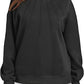 Pull ample et décontracté à col rond et plissé pour femme