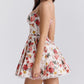 Italian Rose Print Tulle Mini Dress