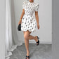 Womens Ruffle-Sleeve Bow-Knot Pullover Dress