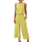New Casual Sleeveless Top Wide Leg Trousers Suit